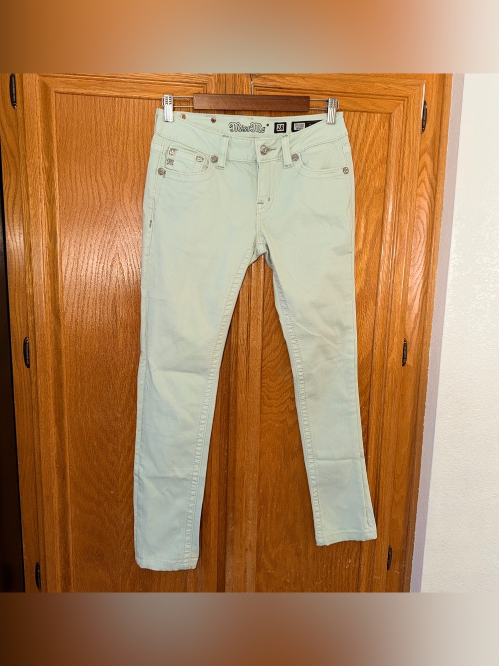 Miss Me skinny jeans size 28 for women honeydew